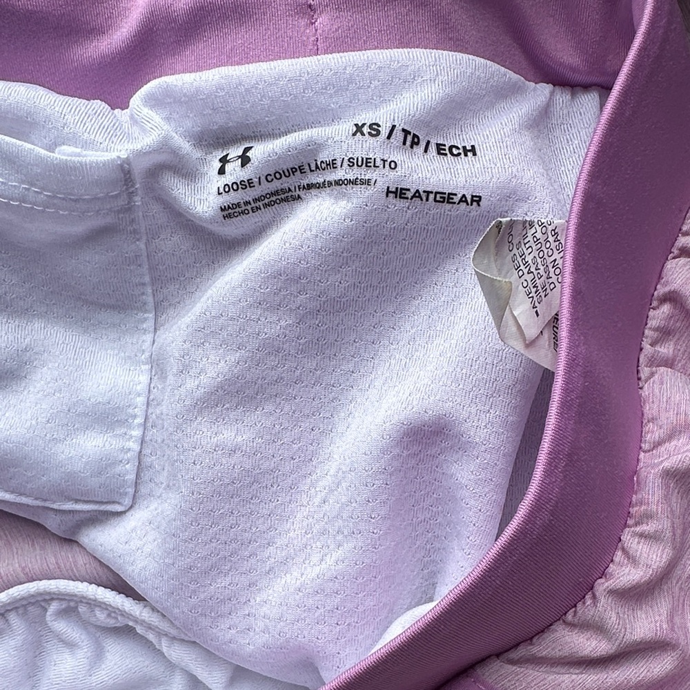 Under Armour Women's Pink and White Athletic Shorts - Picture 3 of 3